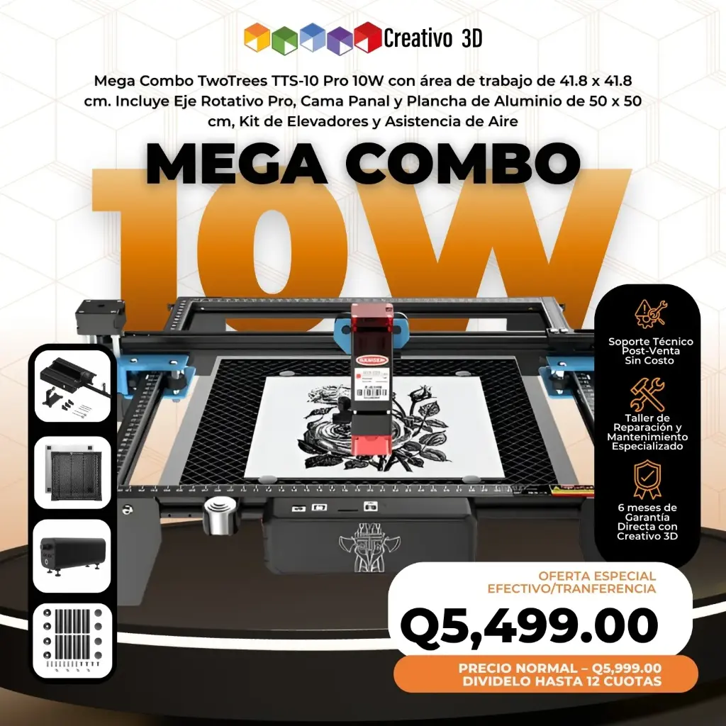 Mega Combo - Cortadora y Grabadora Láser de Diodo TTS-10 Pro 10W | Creativo 3D