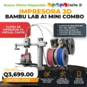BambuLab – A1 Mini Combo Impresora 3D MultiColor de Ultra Velocidad y Ultra Calidad