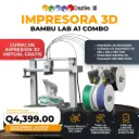 Bambu Lab – A1 Combo Impresora 3D MultiColor de Ultra Velocidad y Ultra Calidad