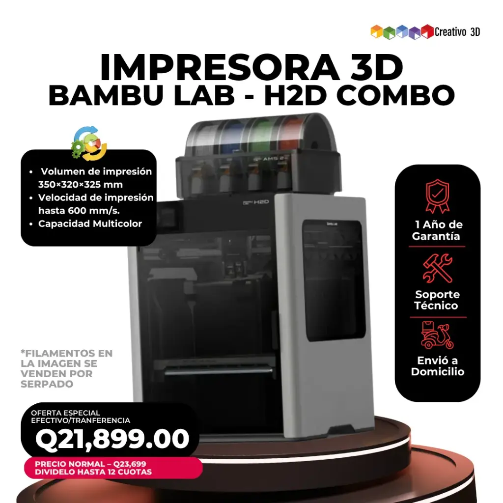 Bambu Lab H2D Combo  Impresora 3D multimaterial de filamento con doble boquilla