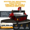 Router CNC Industrial 1200x1200mm con cama al vacío y spindle refrigerado por agua de 3.0kW – 24,000 RPM