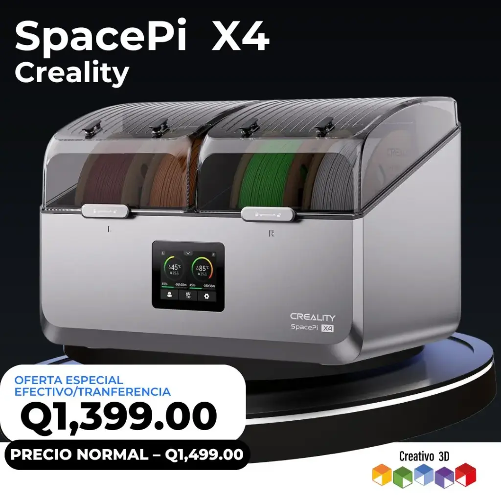 SpacePi X4 Creality – Secador de filamento con capacidad para 4 bobinas
