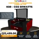 Cortadora y Grabadora Láser K50 – CO2 50Watts (50×40 cm) – 110V Básica