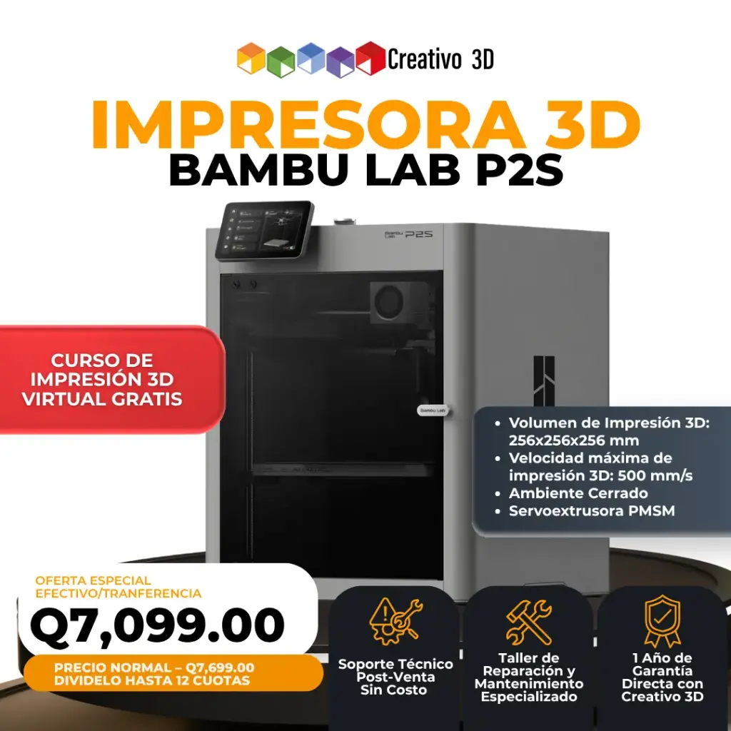 Bambu Lab P2S Impresora 3D de Alta Velocidad | Tecnología Profesional