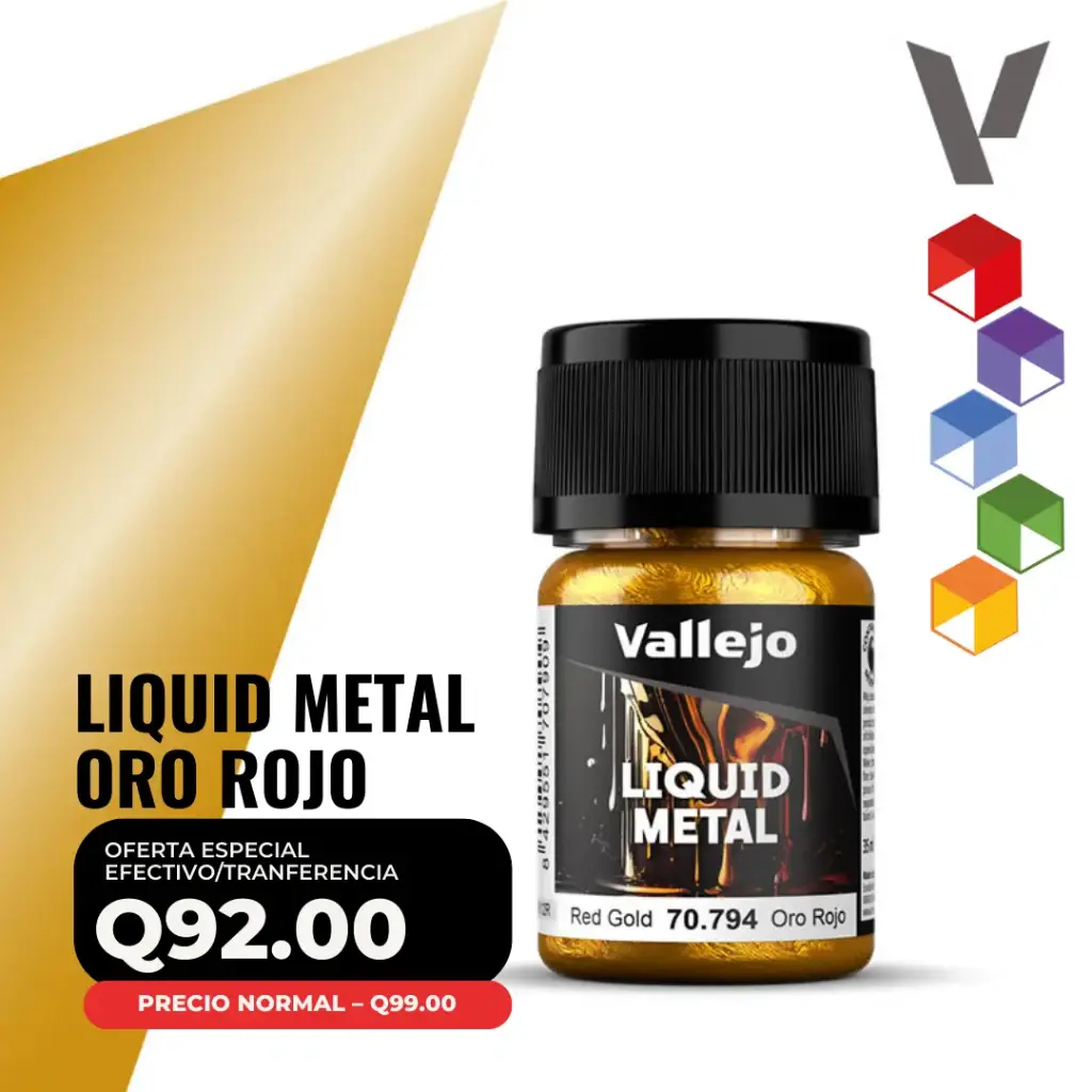 Vallejo Liquid Metal – Oro Rojo 35ml (70.794 – Pos. 225)