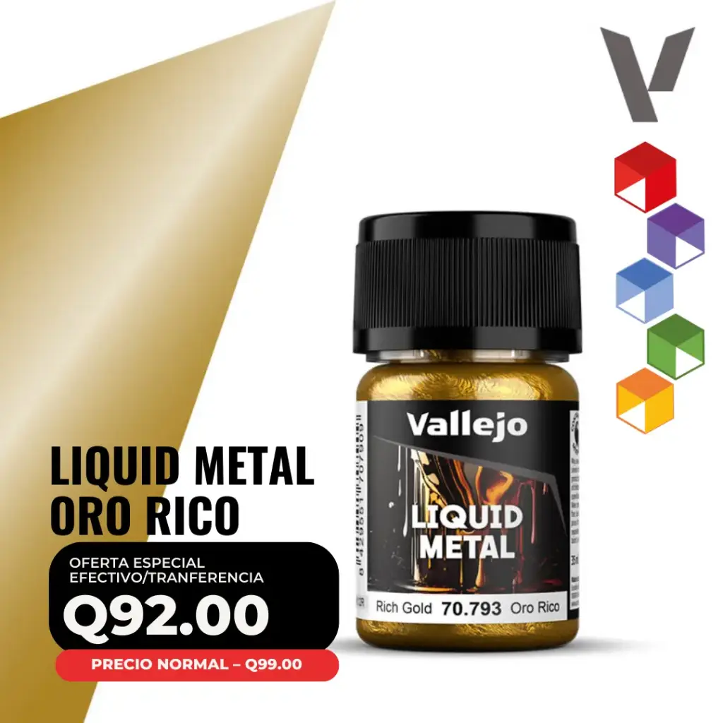 Vallejo Liquid Metal – Oro Rico 35ml (70.793 – Pos. 224)