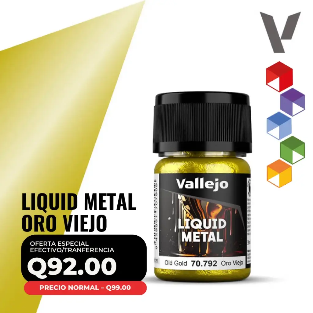 Vallejo Liquid Metal – Oro Viejo 35ml (70.792 – Pos. 223)