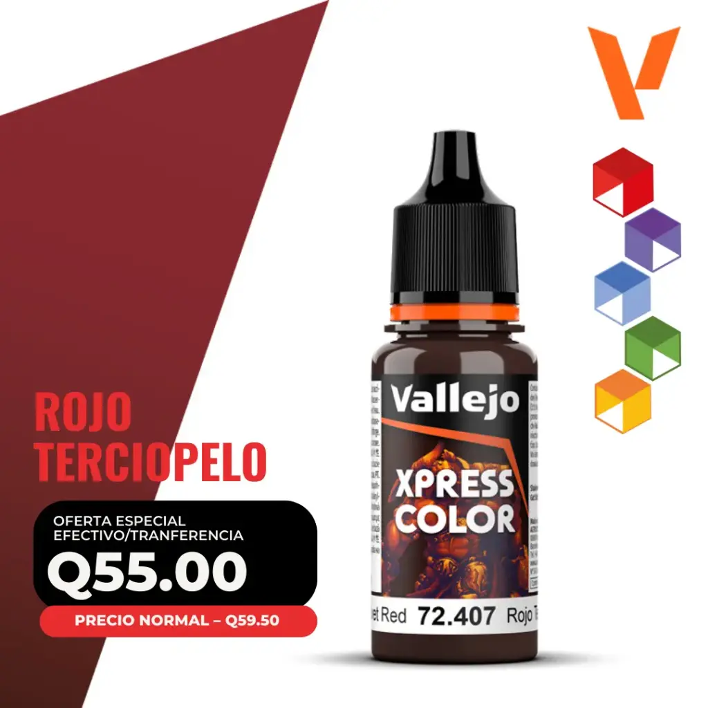 Vallejo Xpress Color – Rojo Terciopelo (72.407 – Pos. 143)