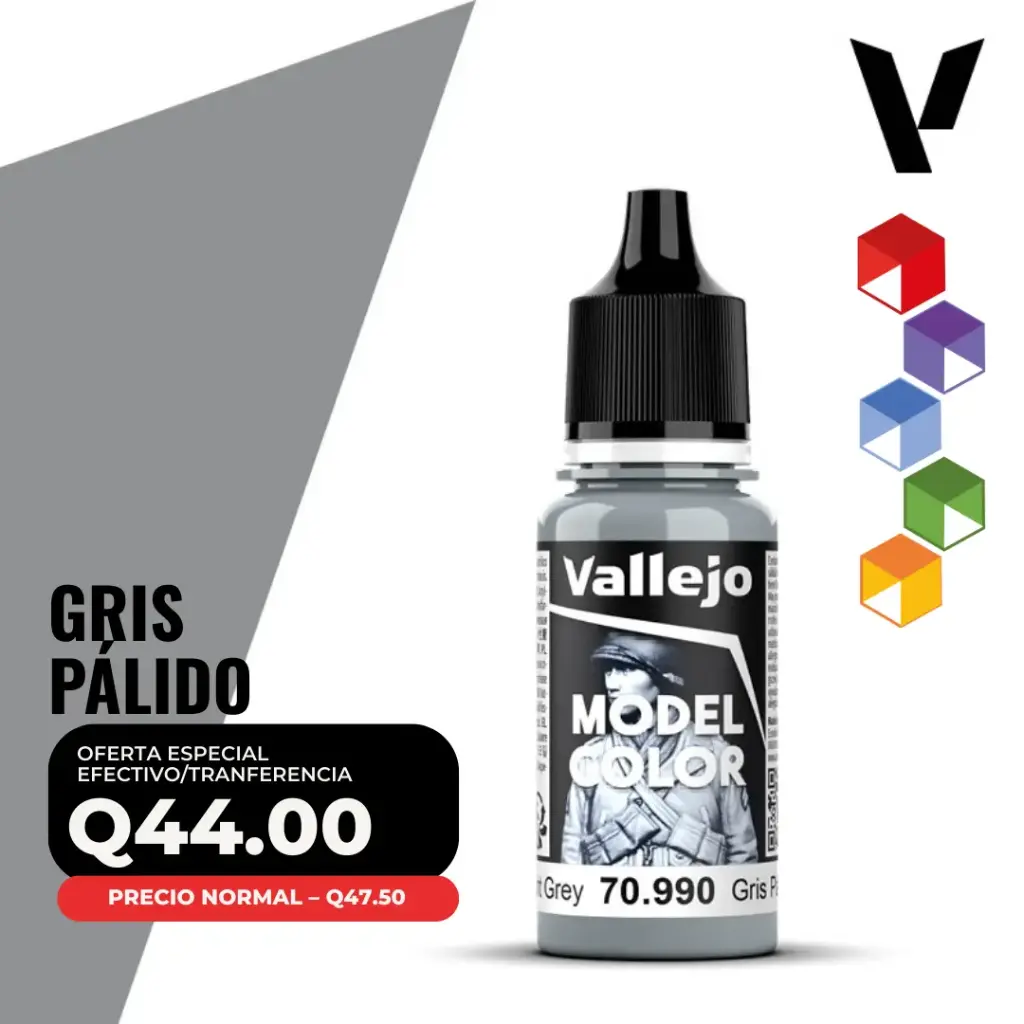 Vallejo Model Color – Gris Pálido (70.990 – Pos. 177)