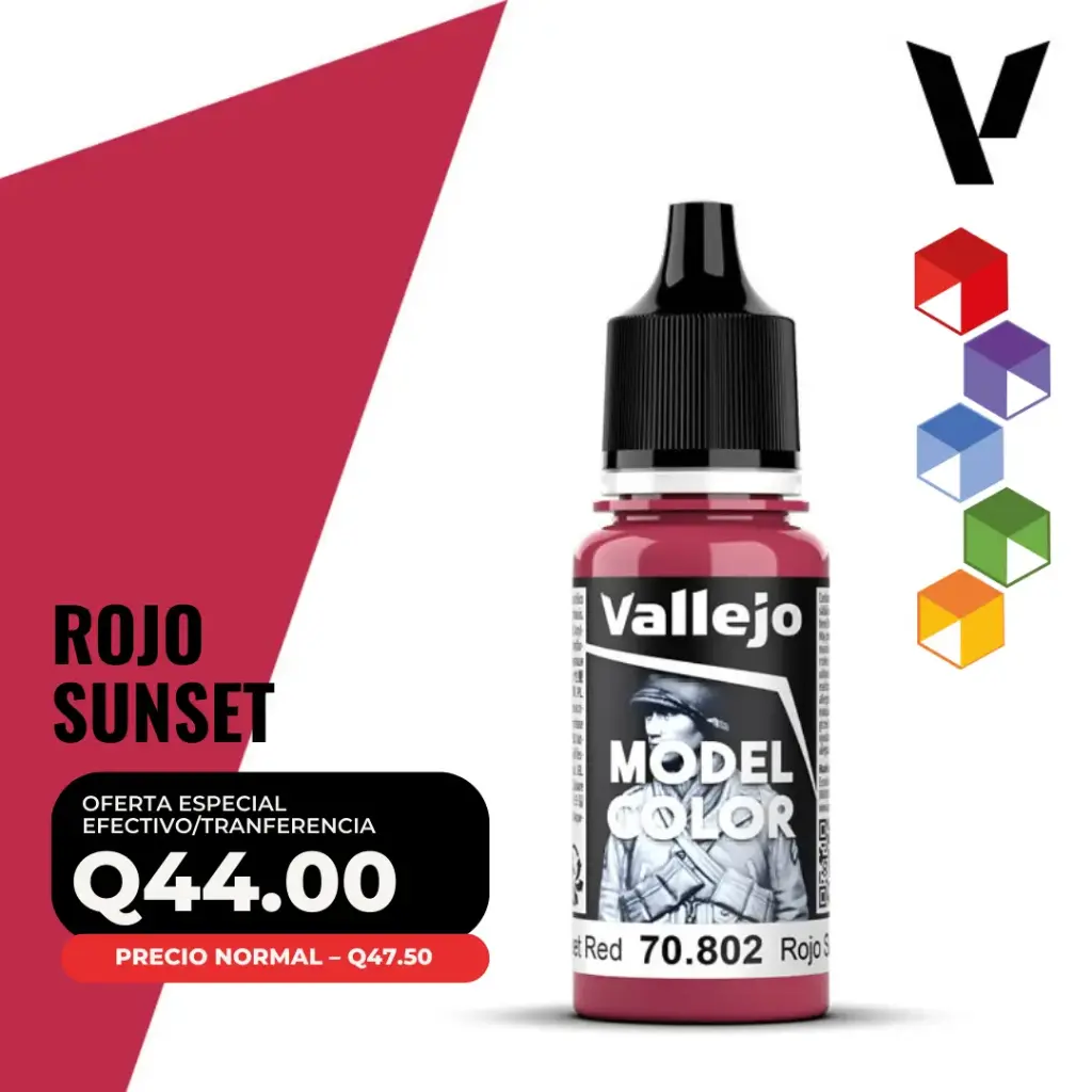 Vallejo Model Color – Rojo Sunset (70.802 – Pos. 45)
