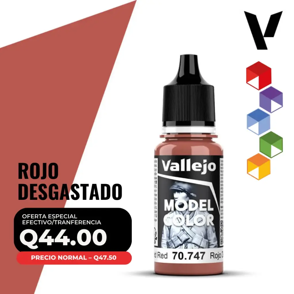 Vallejo Model Color – Rojo Desgastado (70.747 – Pos. 35)