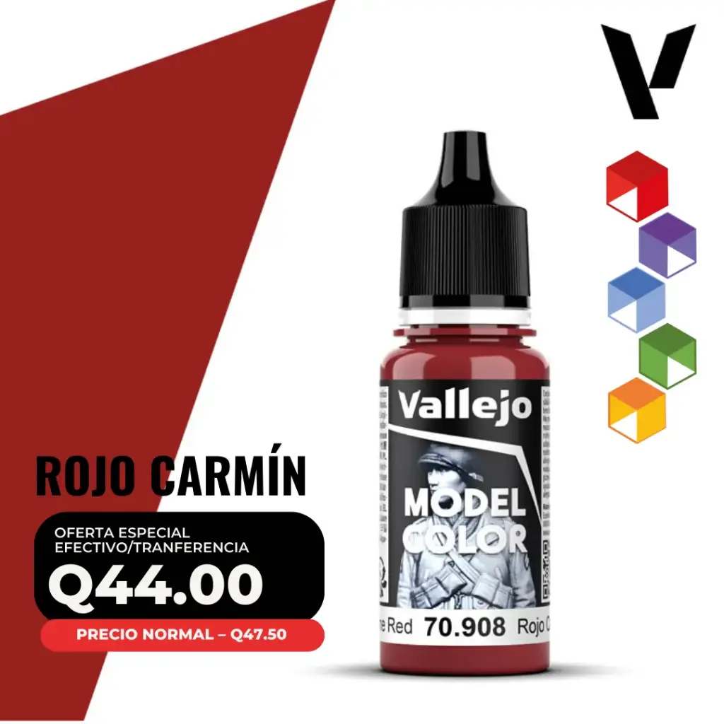 Vallejo Model Color – Rojo Carmín (70.908 – Pos. 33)