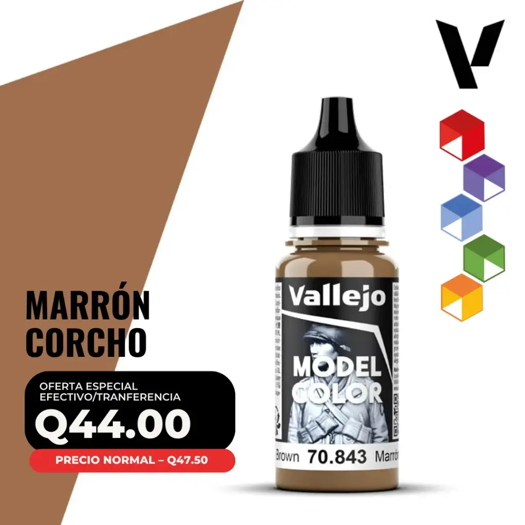 Vallejo Model Color – Marrón Corcho (70.843 – Pos. 14)