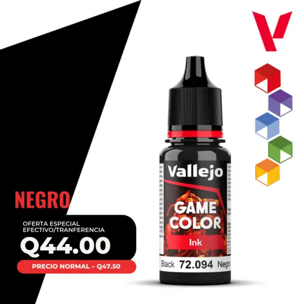 Vallejo Game Color – Negro (72.094 – Pos. 120) – Ink