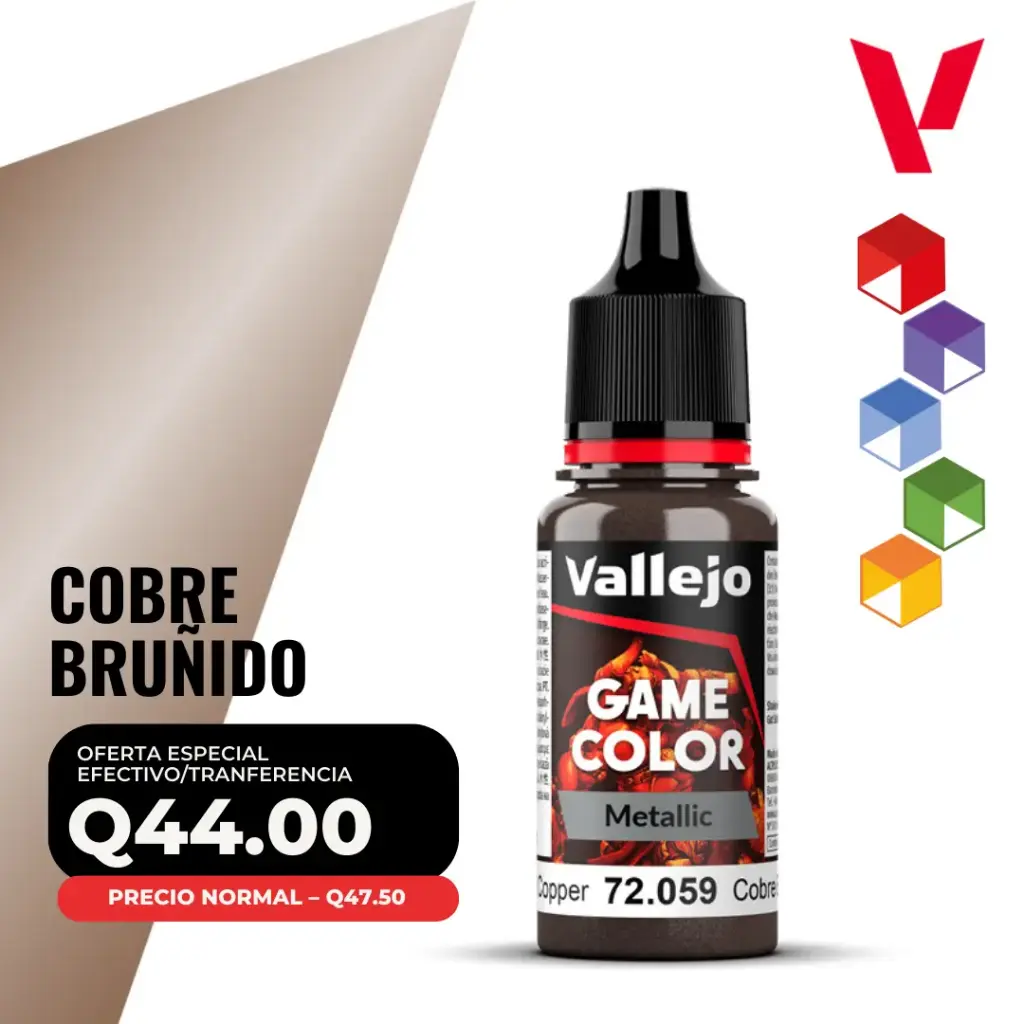 Vallejo Game Color – Cobre Bruñido (72.059 – Pos. 128) – Metalic
