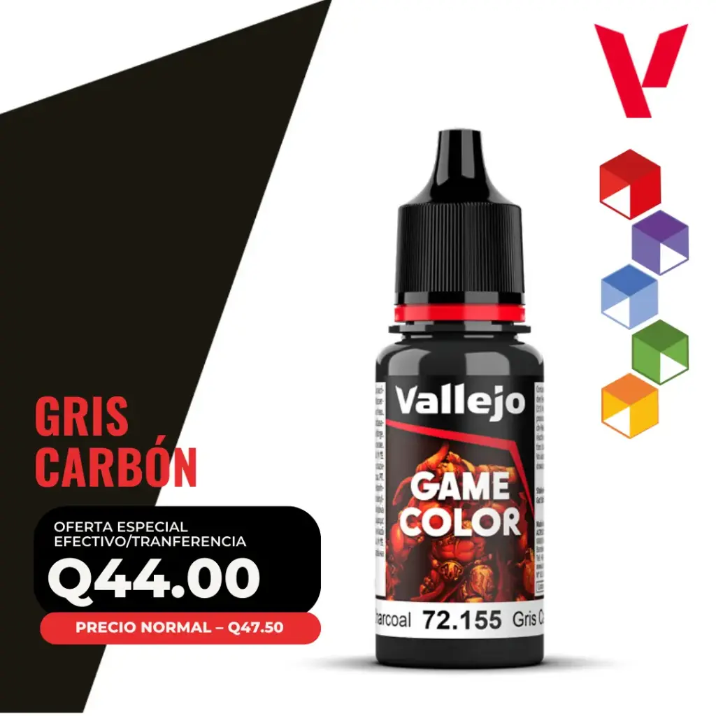 Vallejo Game Color – Gris Carbón (72.155 – Pos. 79)