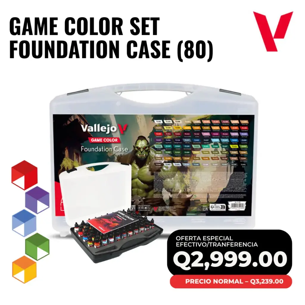 Vallejo Foundation Case 72.180 – Maletín con 80 Colores Game Color