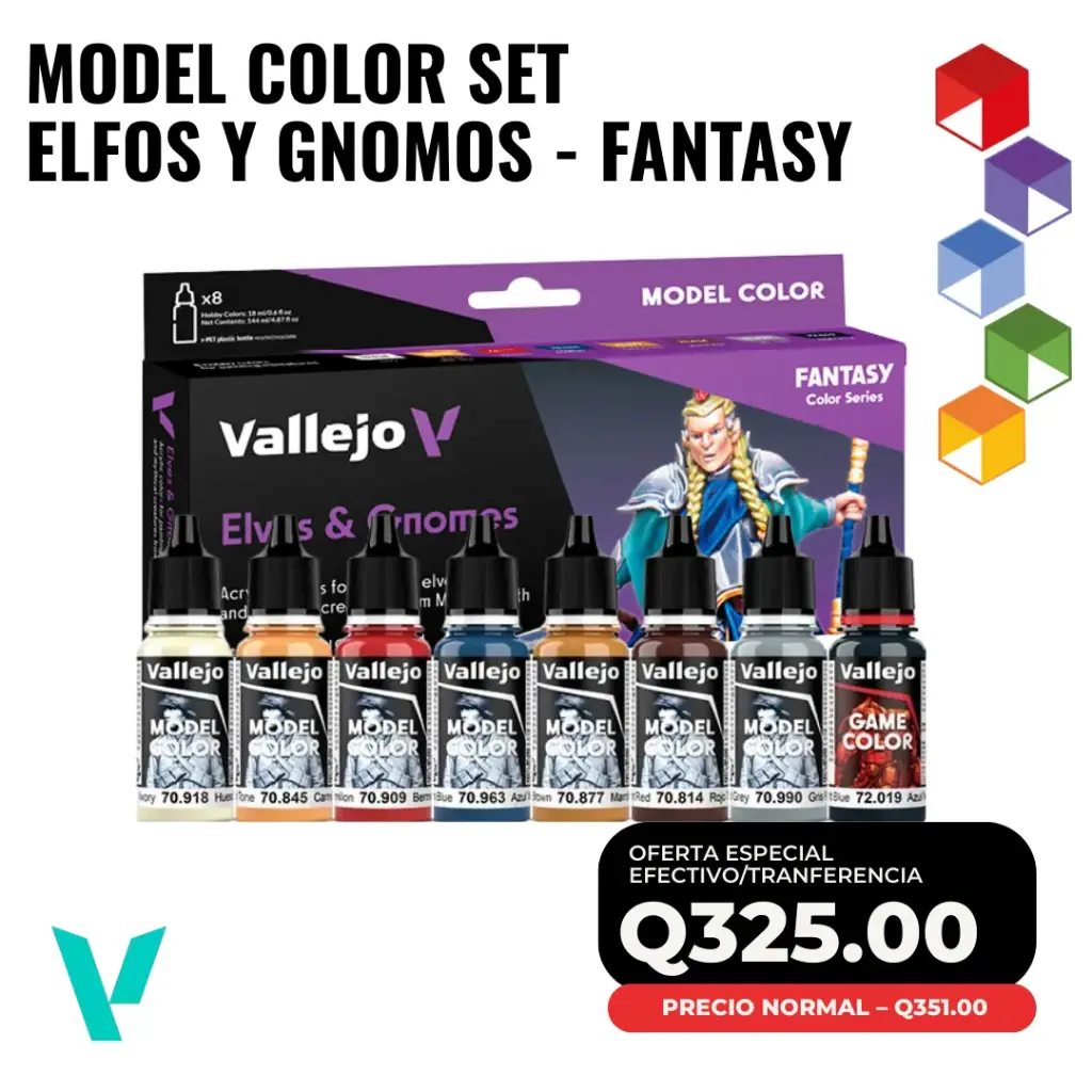 Vallejo Set Elves & Gnomes – Colores para figuras de fantasía (8)