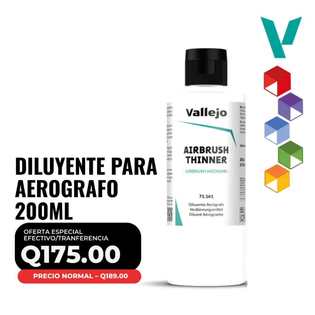 Vallejo – Diluyente de Aerógrafo 200ml (71.161)