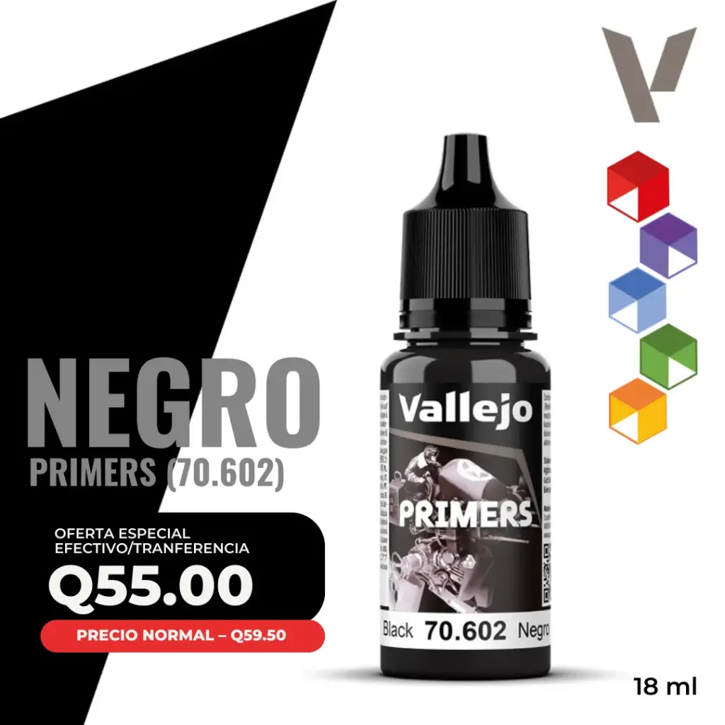 Vallejo Primer – Negro (70.602) 18 ml