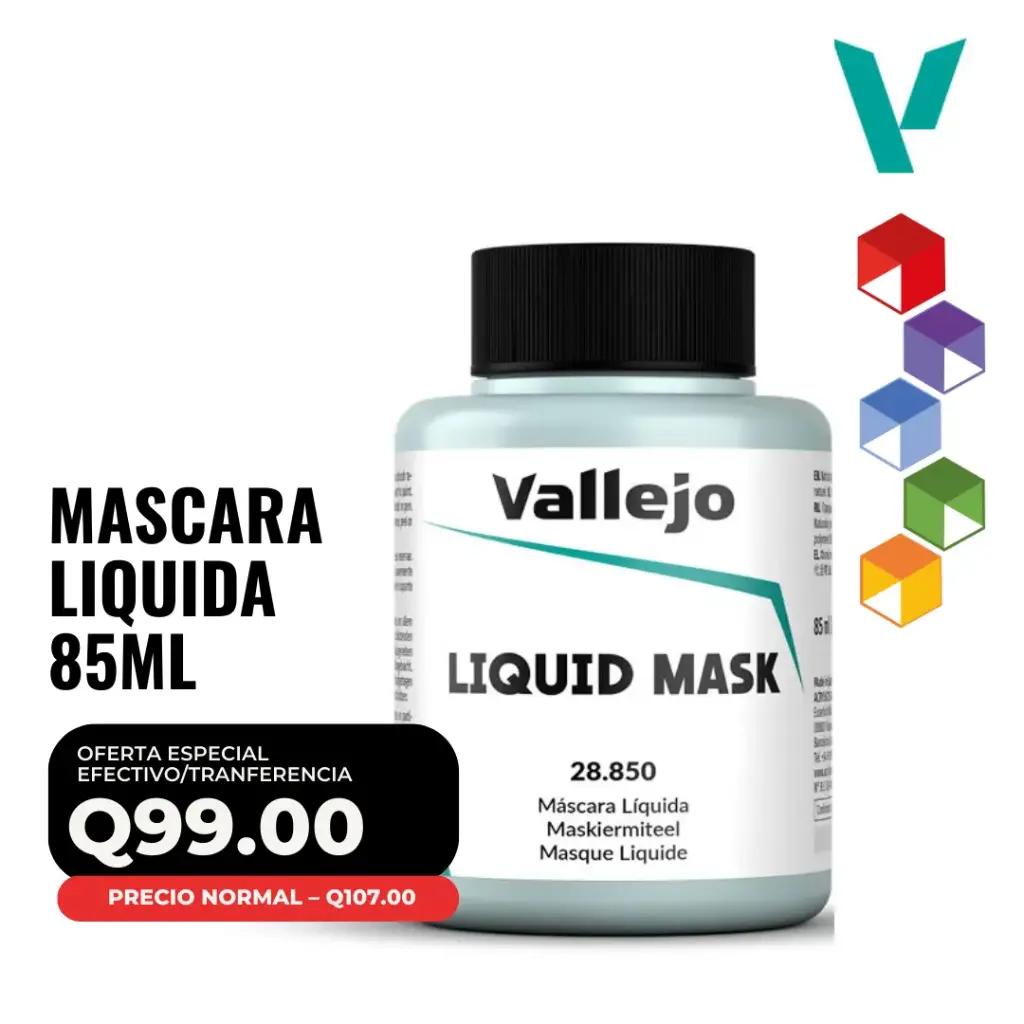 Vallejo – Máscara Líquida 85ml (28.850)