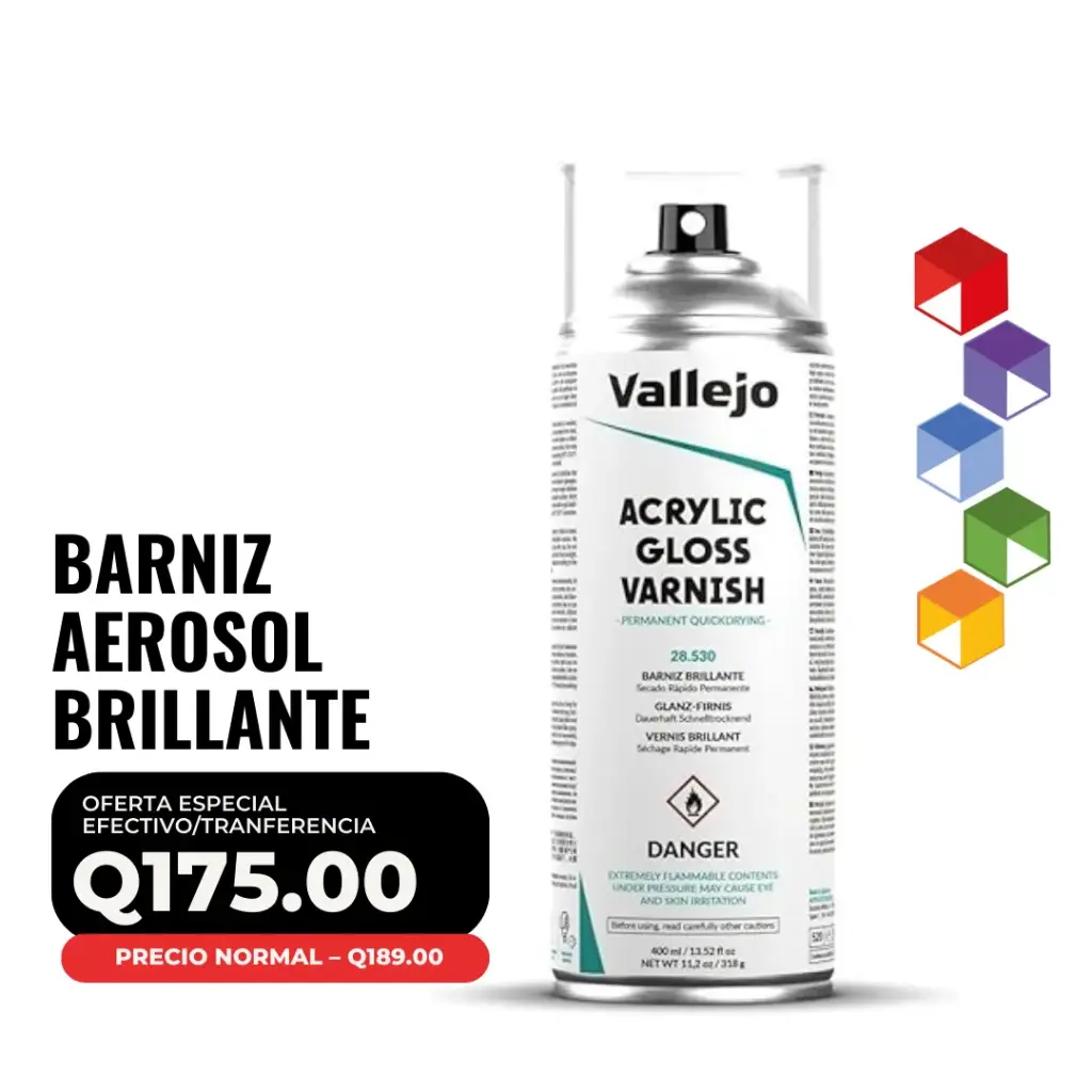 Vallejo – Barniz Aerosol Brillante Vallejo 400 ml