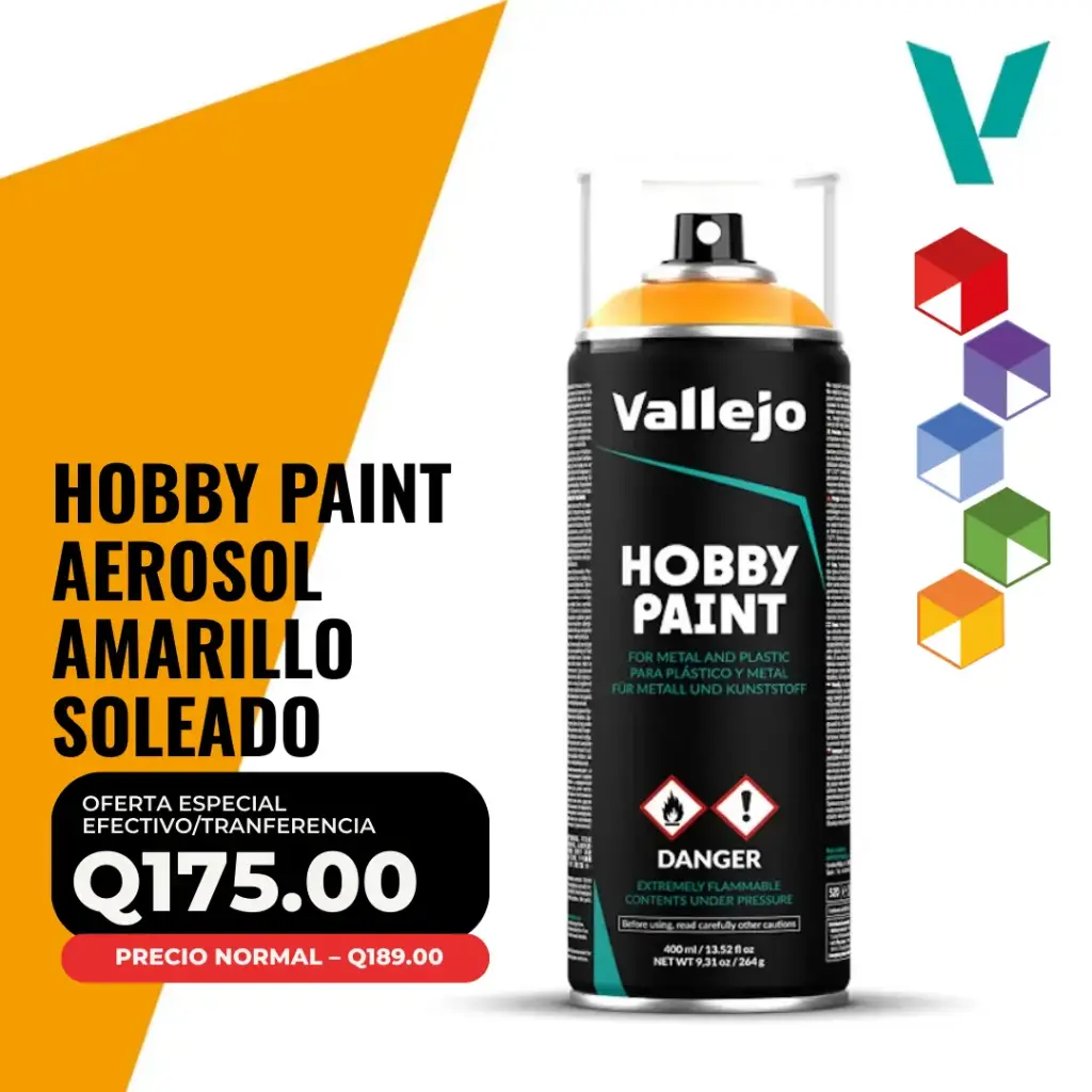 Vallejo – Primer Hobby Paint en Aerosol: Amarillo Soleado 400ml