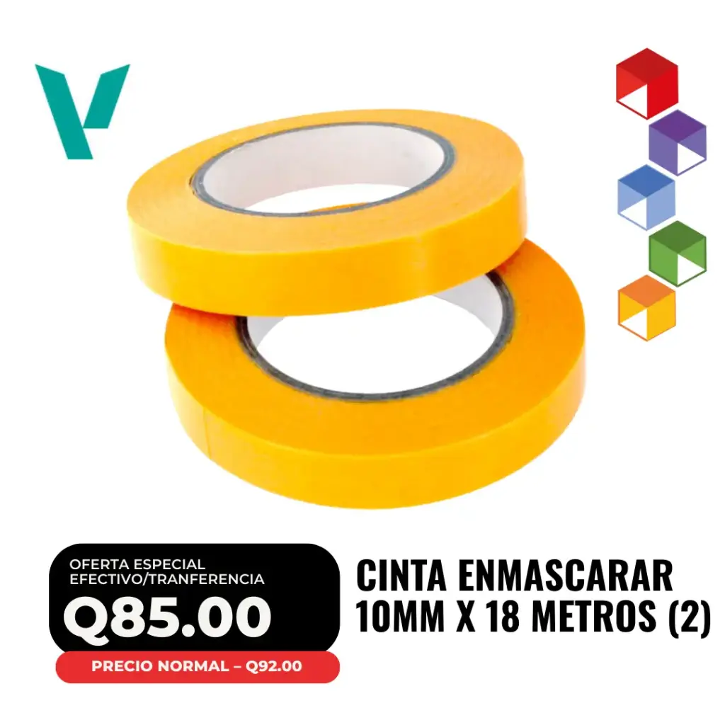 Vallejo – Cinta de Enmascarar 10mm x 18 metros (T07006) – 2 unidades