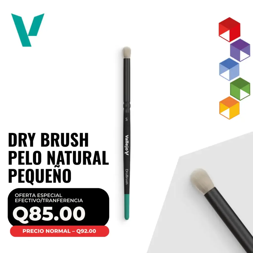Vallejo Dry Brush (Seco) – Pincel de Pelo Natural Small (B07001)