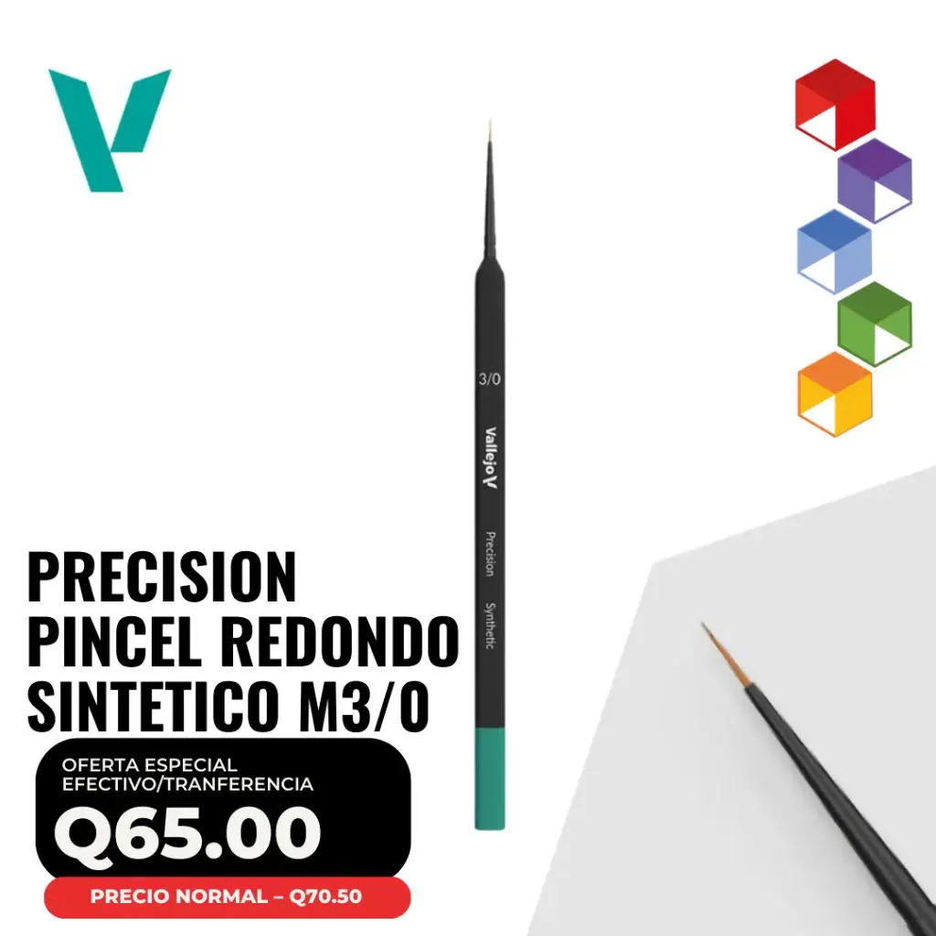 Vallejo Precision – Pincel de Pelo Sintético No. 3/0 (B03030)