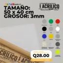 Plancha de Acrílico de 50 x 40 cm – 3mm | Acrílico Virgen en Varios Colores