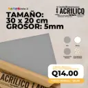 Plancha de Acrílico de 30 x 20 cm – 5mm | Acrílico Virgen en Varios Colores