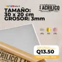 Plancha de Acrílico de 30 x 20 cm – 3mm | Acrílico Virgen en Colores Espejo