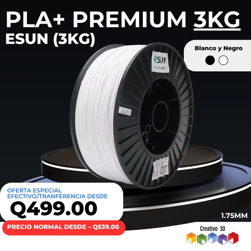 eSun PLA+ Premium – 3.0 Kg / 1.75mm Filamento PLA+ de Gran Formato
