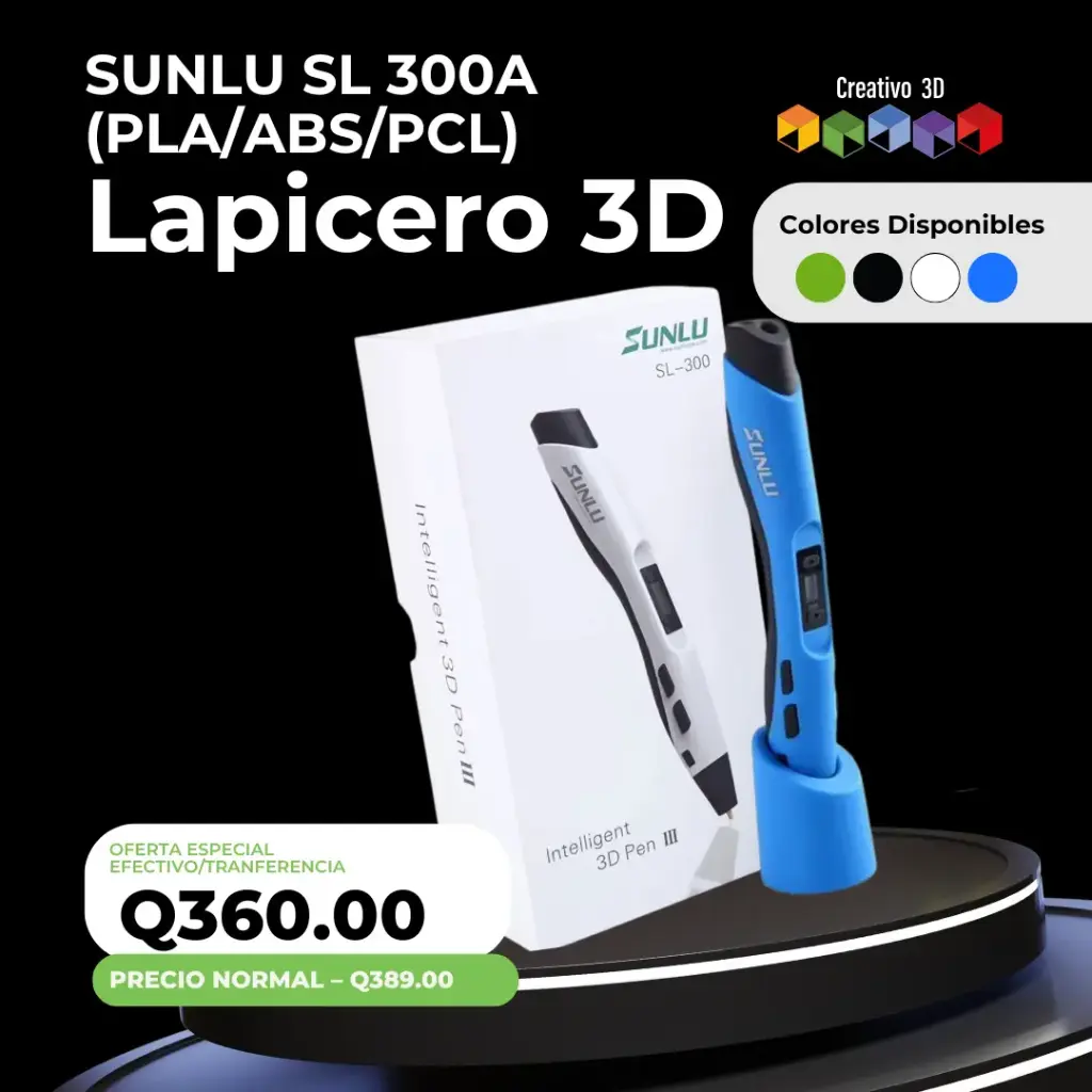 Lapicero 3D – SUNLU SL 300A (PLA/ABS/PCL)
