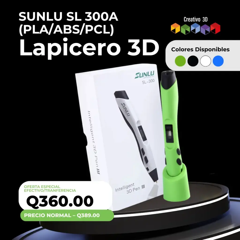 Lapicero 3D – SUNLU SL 300A (PLA/ABS/PCL)
