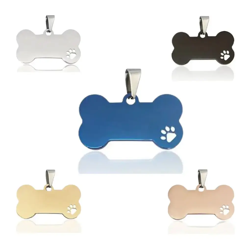 Plaquita para Grabado Láser en forma de Hueso – 40x20x1.7mm (Variedad de Colores) – 1 Pieza