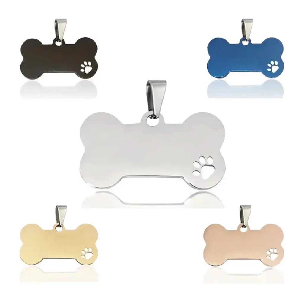 Plaquita para Grabado Láser en forma de Hueso – 40x20x1.7mm (Variedad de Colores) – 1 Pieza