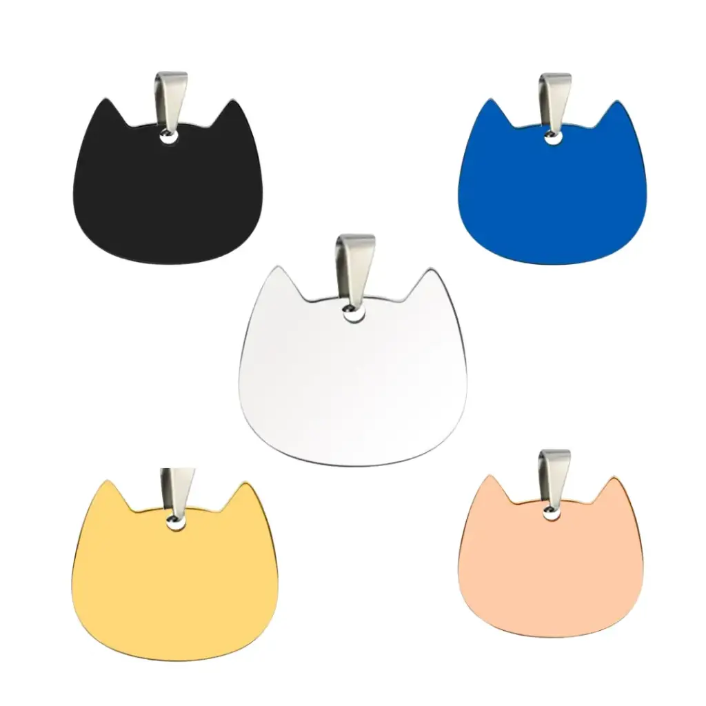 Plaquita para Grabado Láser en forma de Gato – 28.5×26.5×1.7mm (Variedad de Colores) – 1 Pieza