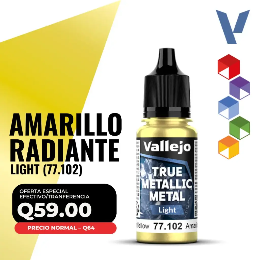 Vallejo True Metallic Metal - Amarillo Radiante Light (77.102)