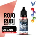 Vallejo True Metallic Metal - Rojo Rubí Light  (77.106)
