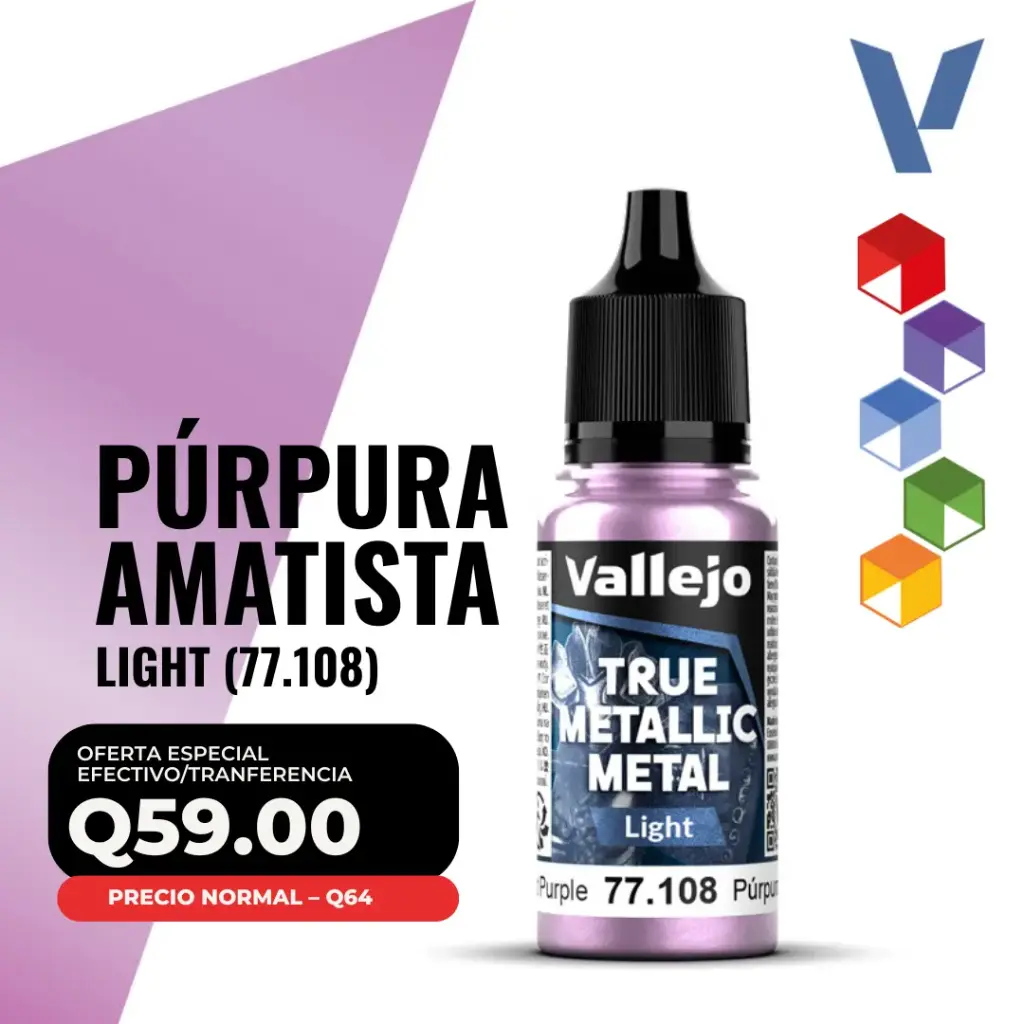 Vallejo True Metallic Metal - Púrpura Amatista Light (77.108)