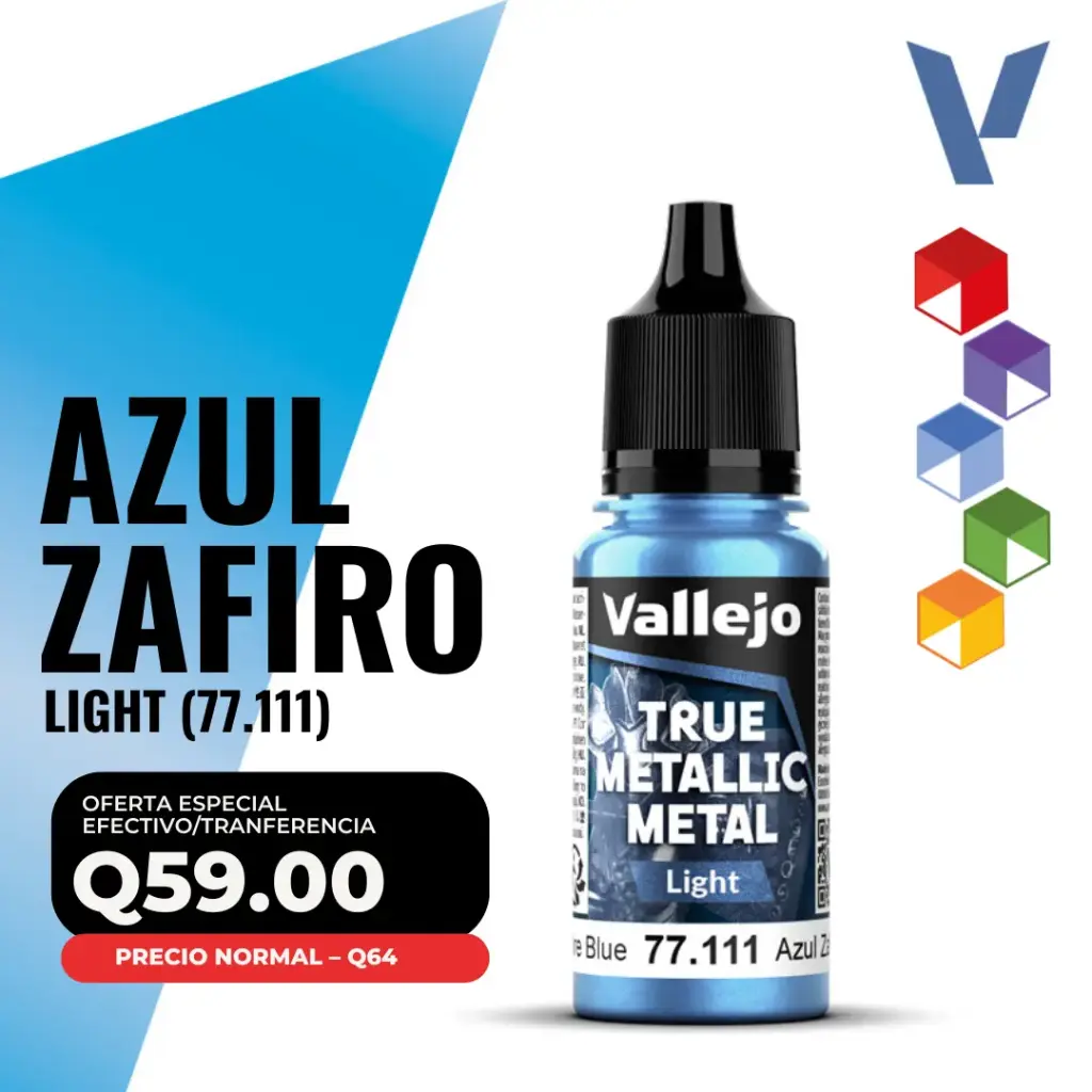 Vallejo True Metallic Metal - Azul Zafiro Light (77.111) 