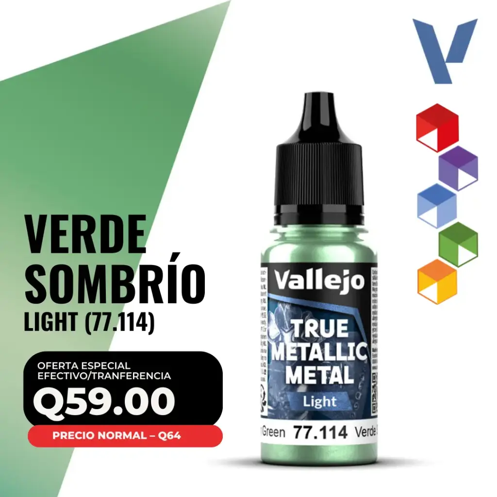 Vallejo True Metallic Metal - Verde Sombrío Light (77.114) 