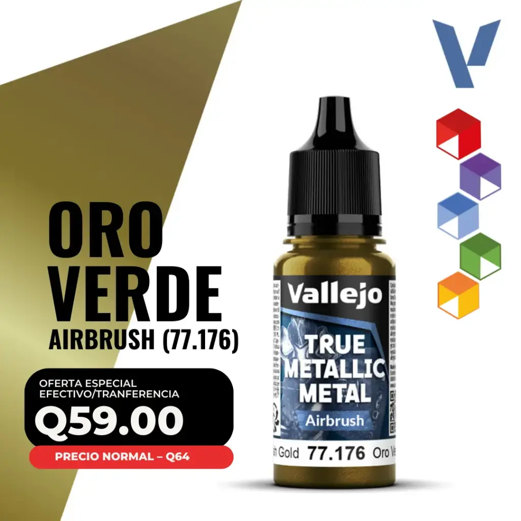 Vallejo True Metallic Metal - Oro Verde Airbrush (77.176)