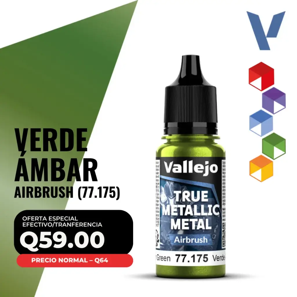 Vallejo True Metallic Metal - Verde Ámbar Airbrush (77.175)