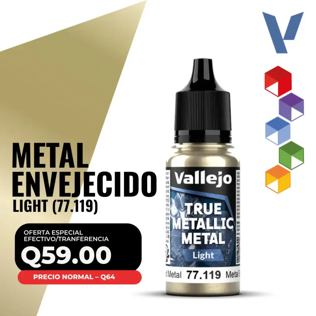 Vallejo True Metallic Metal - Metal Envejecido Light (77.119)