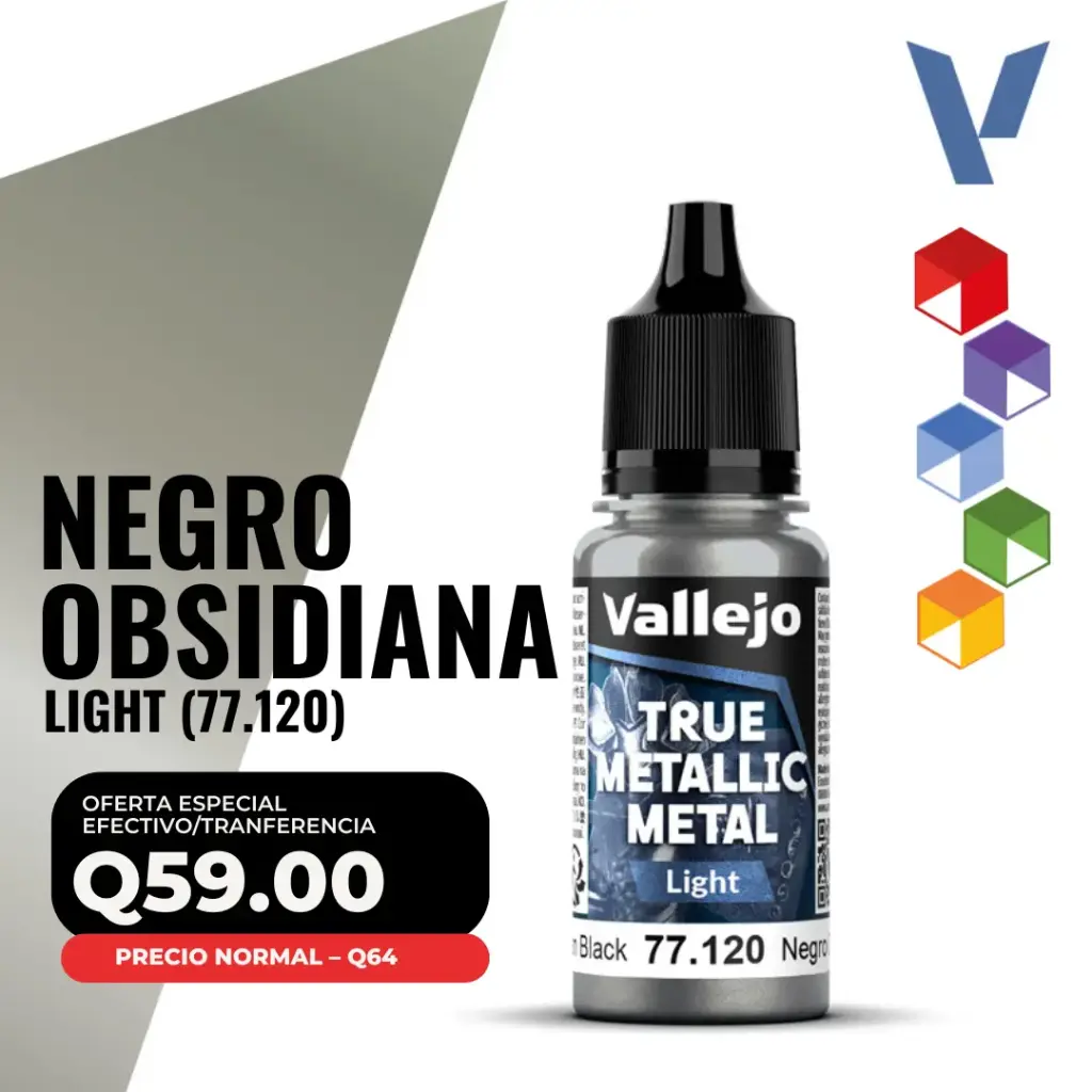 Vallejo True Metallic Metal - Negro Obsidiana Light (77.120)