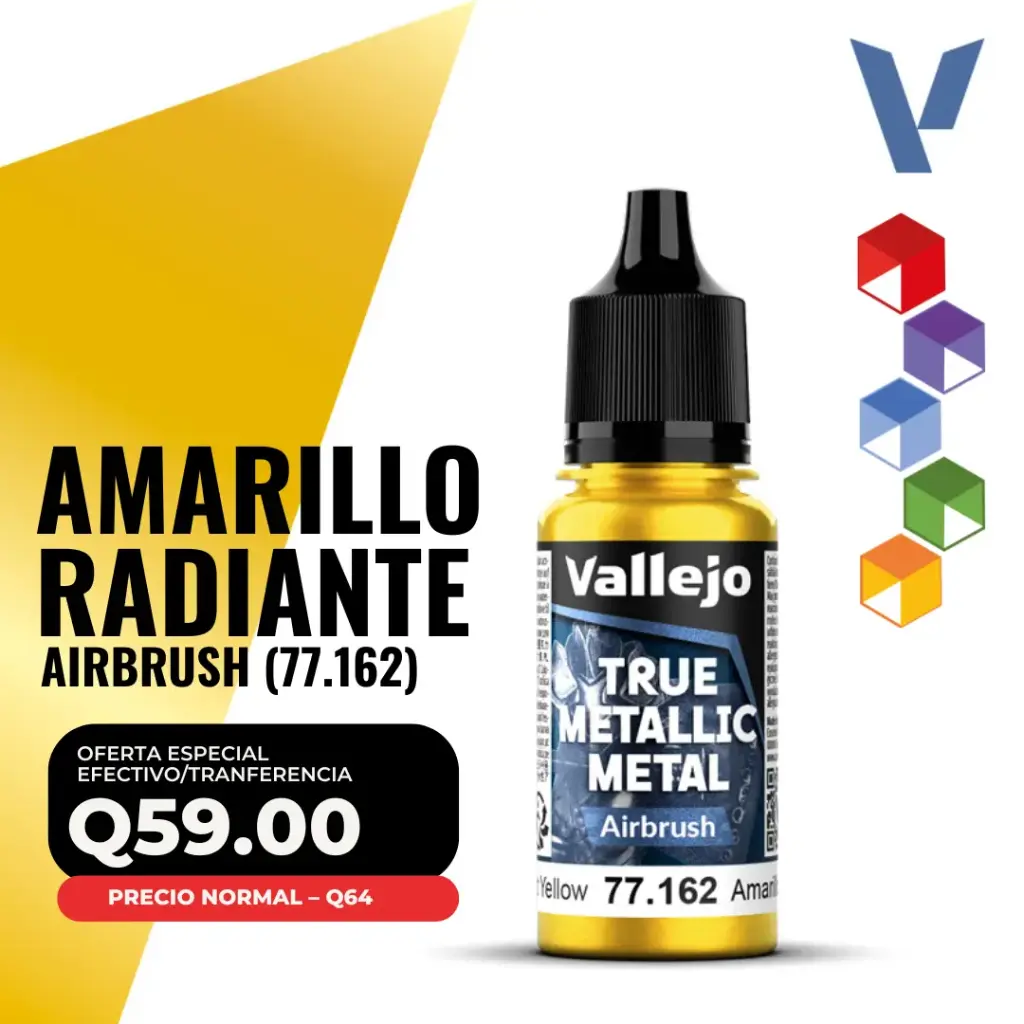 Vallejo True Metallic Metal - Amarillo Radiante Airbrush (77.162)