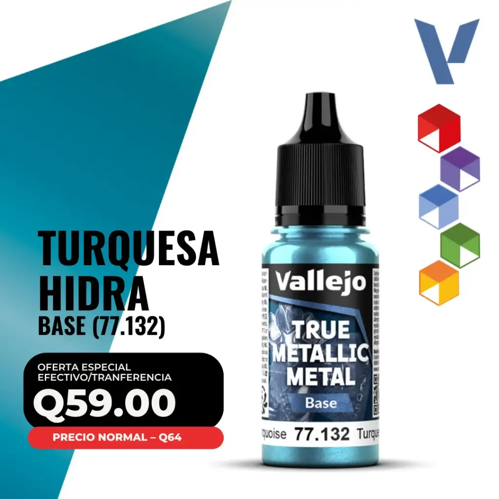 Vallejo True Metallic Metal - Turquesa Hidra Base (77.132)